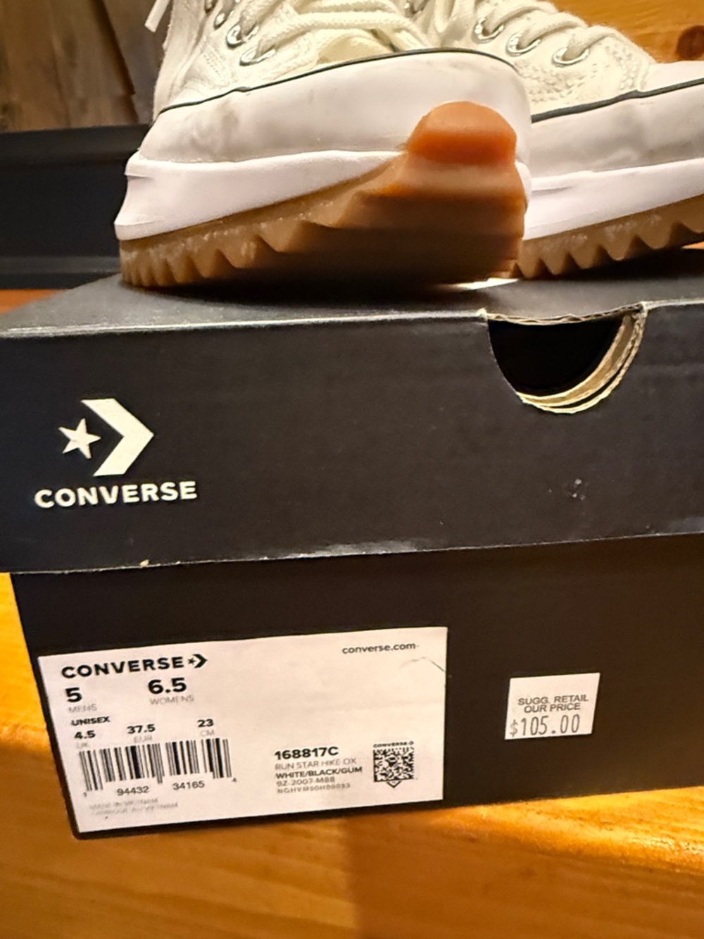 Converse Platform Low Top Sneakers in White/Black/Gum - Picture 2 of 7